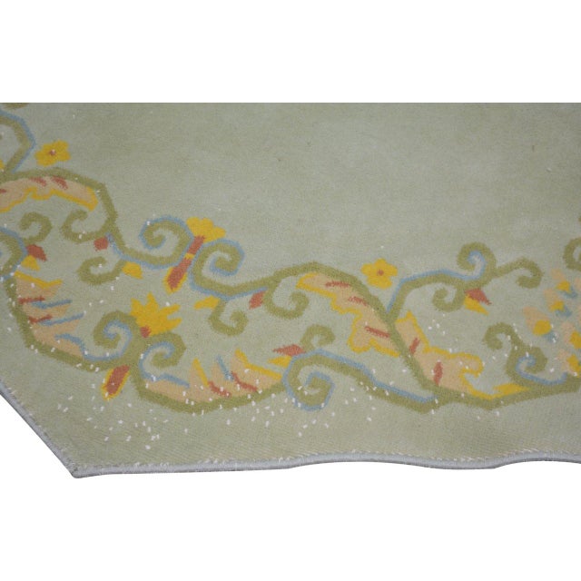 Art Deco Vintage Chinese Art Deco Hand Knotted Wool Rug,04'05'' X 04'07'' For Sale - Image 3 of 4