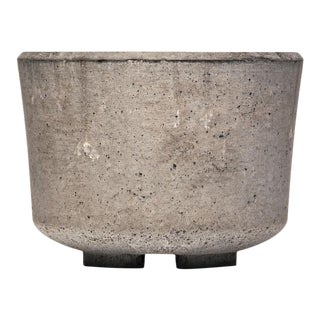 Handmade Brutalist Concrete Pot For Sale