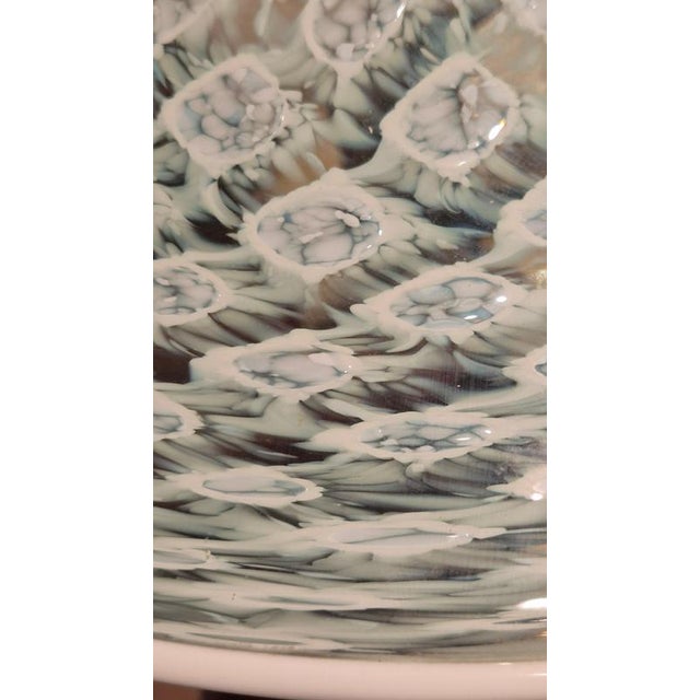 White and Light Blue Murano Glass Pendant Light, Italy, 1970s For Sale - Image 6 of 7