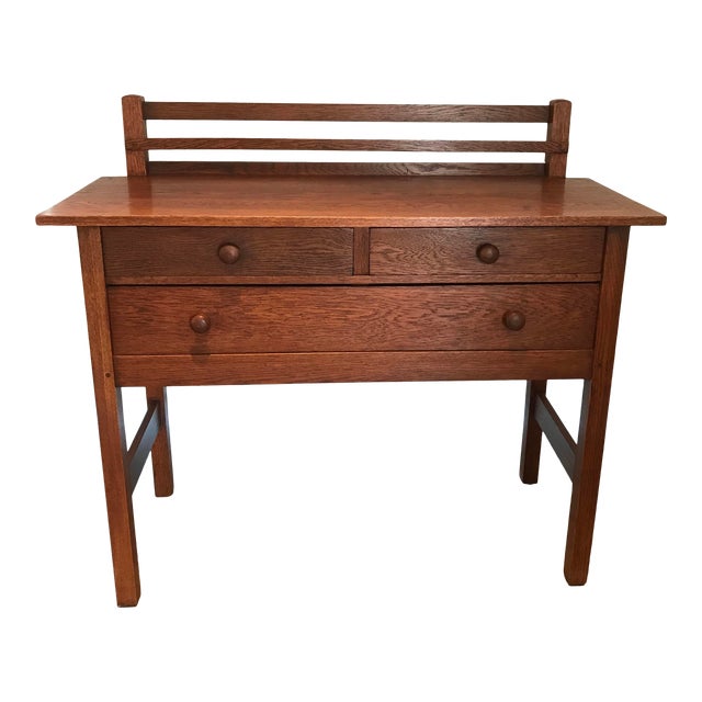Antique Mission Arts And Crafts Sideboard With 3 Drawers And Plate Rack Chairish