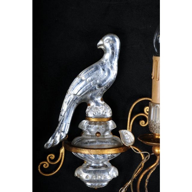 1950s Crystal and Bronze Wall Sconces in the style of Maison Baguès, 1960s, Set of 2 For Sale - Image 5 of 17