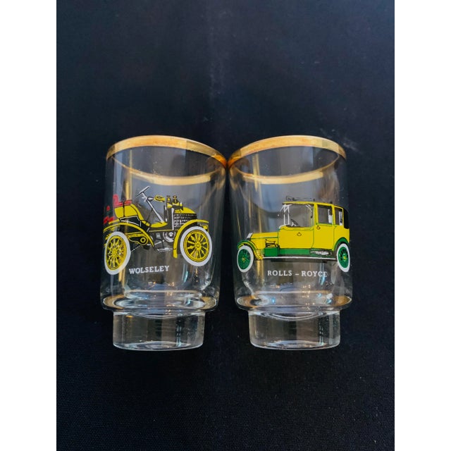 Mid 20th Century Mid 20th Century Gold-Rimmed Ruhrglas Car Lovers Shot Glasses in Original Box- Set of 6 For Sale - Image 5 of 11