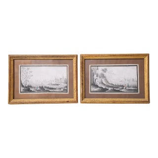 19th Century French Small Coastal Engraving (Set of 2) For Sale