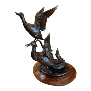 Bronze Duck Statue by Western Artist James Regimbal. 1986, #1/48