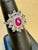 1.1 Carat Natural Oval Ruby and 2 Carat Diamond 18 Karat White Gold Ring S 6.75 For Sale - Image 4 of 18