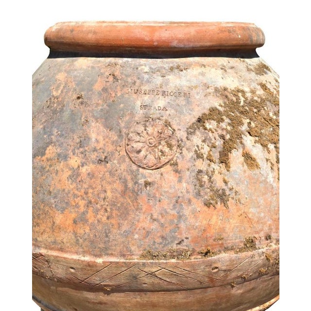 Antique Tuscan Oil Jar by Giuseppe Ricceri Strada, Chianti, Impruneta, Italy For Sale - Image 5 of 6