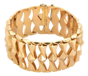 Retro 18k Rose Gold Wide Open Flex Bracelet