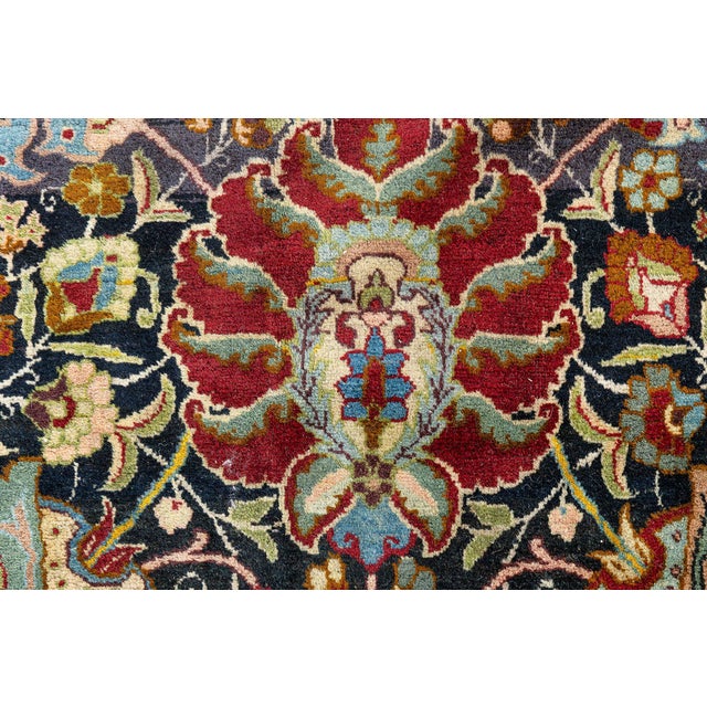 Fine Antique Persian Tabriz Floral Red Handmade Wool Rug For Sale - Image 11 of 11