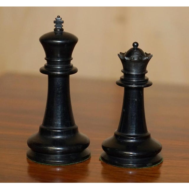 Large Antique Victorian Weighted Staunton Chess Set For Sale - Image 14 of 18