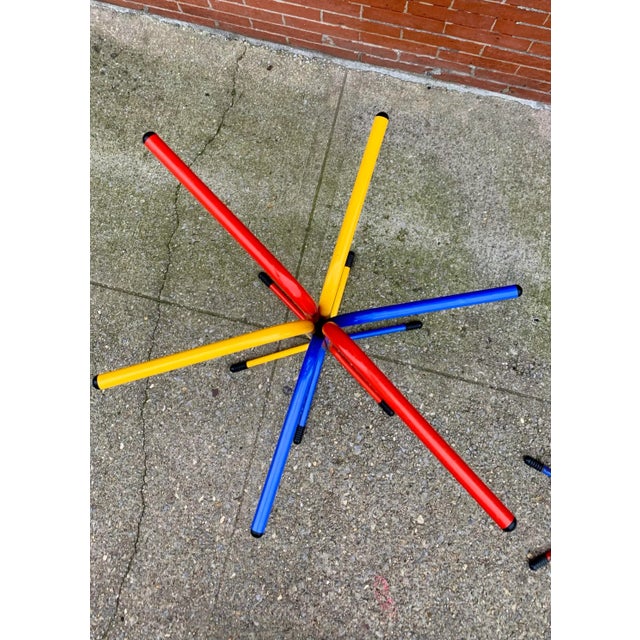 1980s Italian Bent Metal Primary Color Coat Rack For Sale In New York - Image 6 of 9