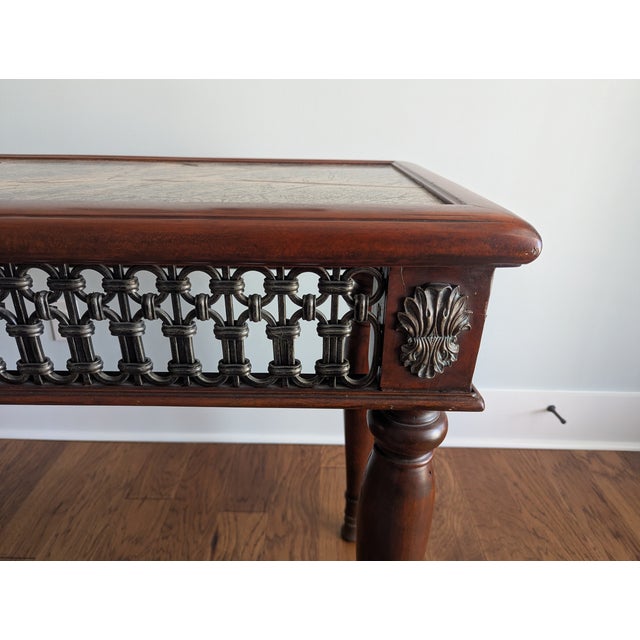 1990s Theodore Alexander Morgan Hill Marble Top Console Table For Sale - Image 6 of 14