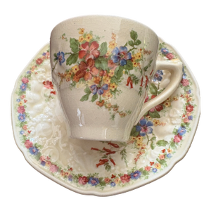 Crown Ducal Demitasse Teacup and Saucer, Circa 1920