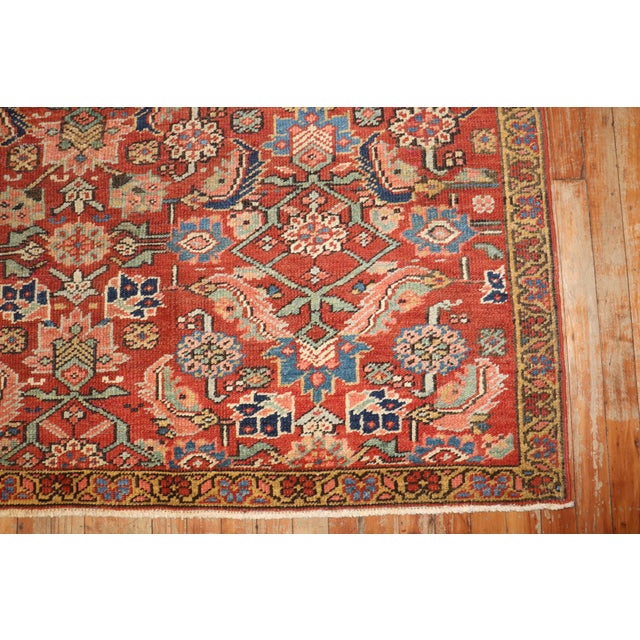 Textile Zabihi Collection Antique Persian Heriz Square Rug - 4'10" x 5'4" For Sale - Image 7 of 7