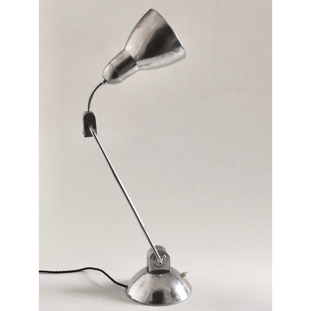 Mid-Century Modern French Art Deco Metal Desk Lamp, 1950s For Sale - Image 3 of 13