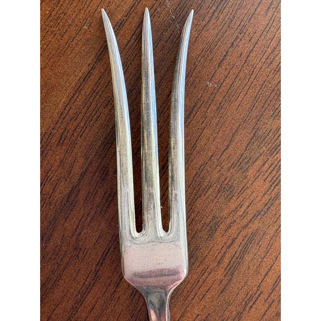 Metal Vintage Heirloom Sterling Silver “Damask Rose” Lemon Fork - 1946 Oneida. Beautiful Addition to Palm Beach Regency, Tea Set or Traditional Bar Cart For Sale - Image 7 of 8