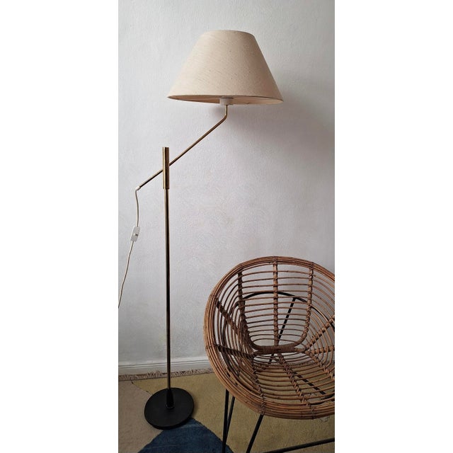 Mid-Century Adjustable Brass Floor Lamp, 1950s For Sale - Image 9 of 17