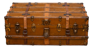 Antique Leather and Wood Cabin Trunk c.1900