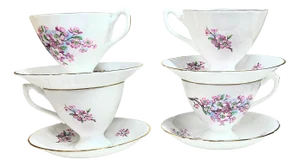 Cherry Blossom Teacups and Saucers- Set of Eight
