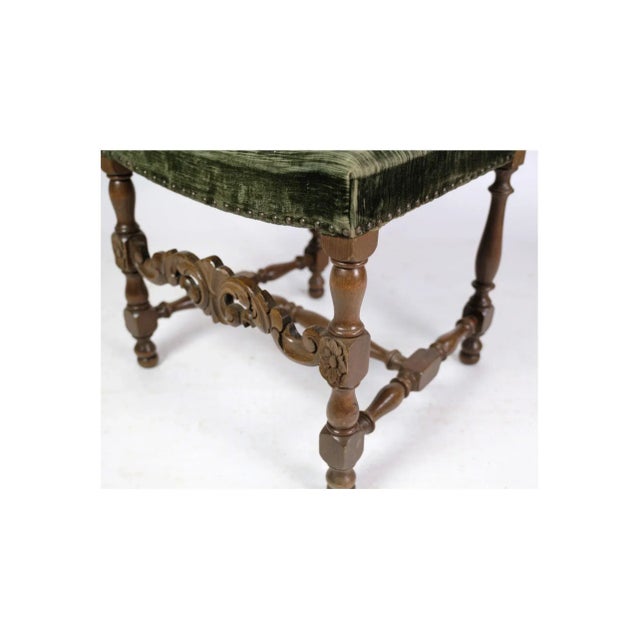 Set of Renaissance Style Oak Dining Chairs, 1930 For Sale - Image 4 of 9