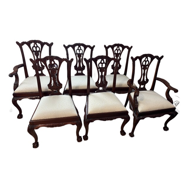 Set of 6 Maitland-Smith Philadelphia Upholstered Dining Chairs For Sale