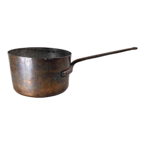 19th Century Copper and Handwrought Steel Kitchen Saucepan