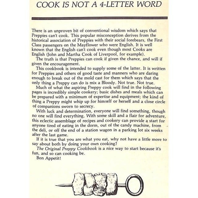Paper "The Original Preppy Cookbook" 1981 Arneson, d.j. For Sale - Image 7 of 12
