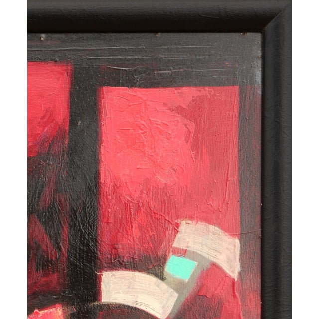 Late 20th Century David Adickes "Red and Black Cubist with White" Modern Red-Toned Abstract Geometric Painting, 20th Century For Sale - Image 5 of 10