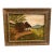 Small Vintage Landscape Painting With Chickens Signed For Sale
