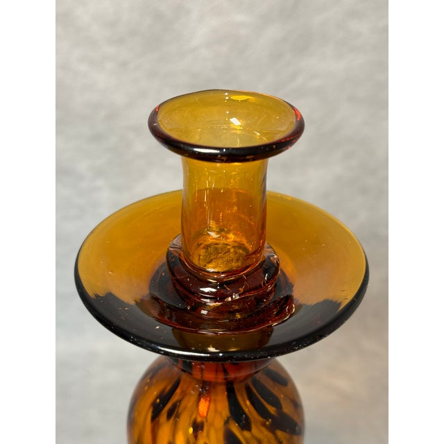 Tall Italian Art Glass Candlestick in the style of Murano, 1970s For Sale - Image 3 of 8