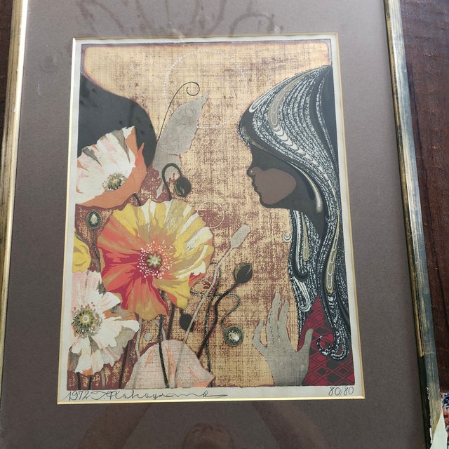 1972 "Afternoon Flower Girl and Butterfly" Woodblock Print by Tadashi Nakayama For Sale - Image 15 of 16