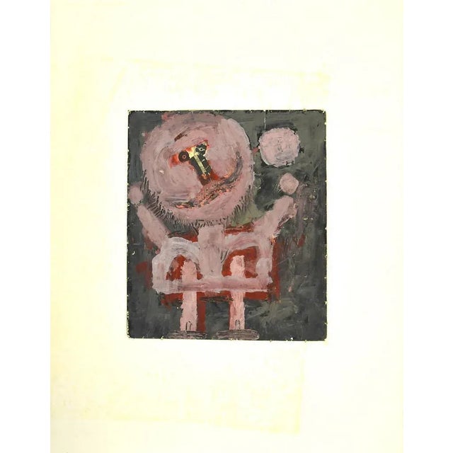 Figure is and original drawing in mixed media, ink and tempera on cardboard, realized by sergio barletta. In good...