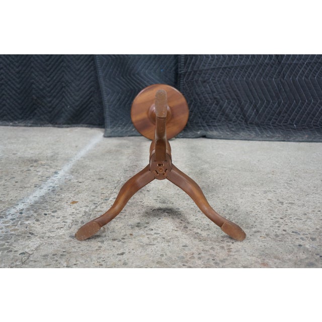Vintage Bartley Collection Queen Anne Style Solid Cherry Candle Stand Pedestal For Sale - Image 14 of 18