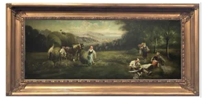 Country Landscape, French School, Oil on Canvas, Framed