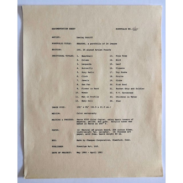 Leslie Schiff, "Seasons 1981" Photo Color Copier Print Photograph For Sale In Miami - Image 6 of 8