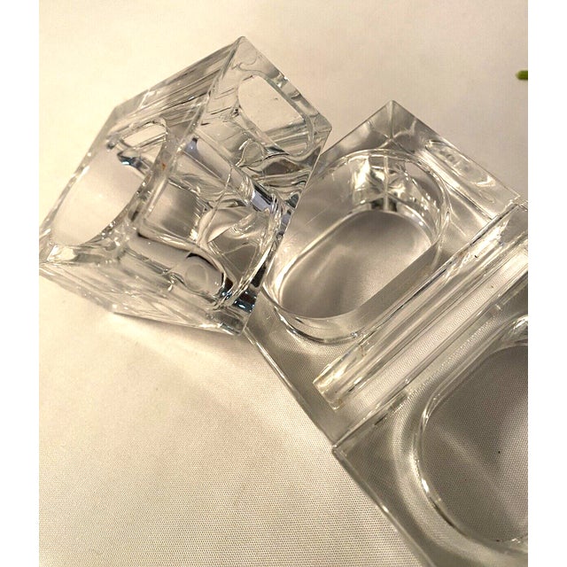 1970s Lillian Vernon Lucite Napkin Rings With Bud Vase (Set of 6) For Sale - Image 6 of 7