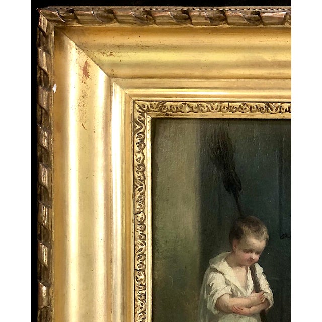 Biedermeier Children at Play in a 19th-Century Northern European Painting For Sale - Image 3 of 10