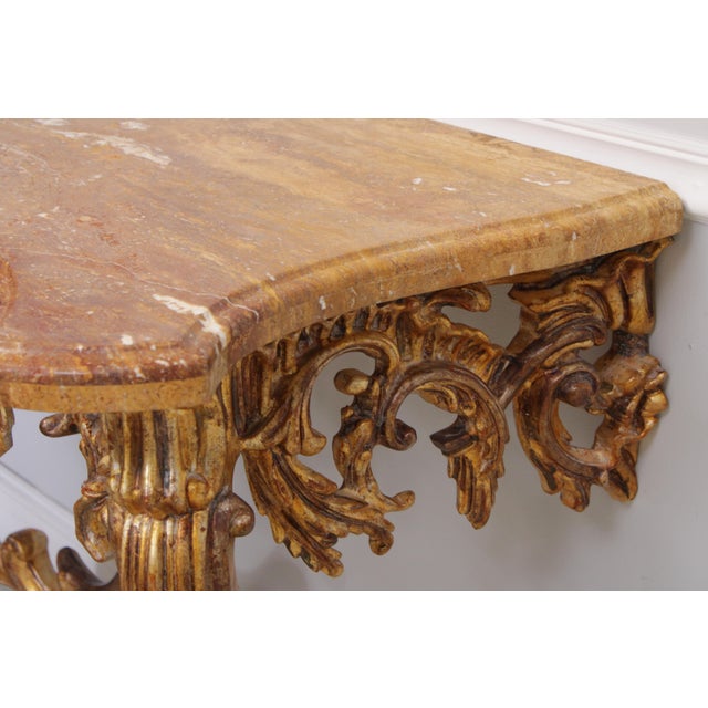 Outstanding French Paint Decorated Marble Top Console Table For Sale - Image 11 of 13