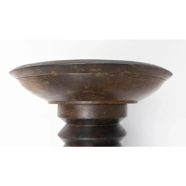 Wood Mid-Century French Pedestal in White Wood in the style of Dudouyt, 1960s For Sale - Image 7 of 11