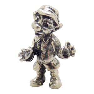 Vintage Italian Handmade Genuine Silver Garden Gnome Solid Dollhouse Miniature