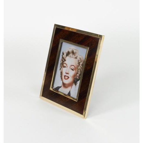 1970s Mid-Century Modern Italian Picture Frame in Brass and Glass, 1970s For Sale - Image 5 of 14