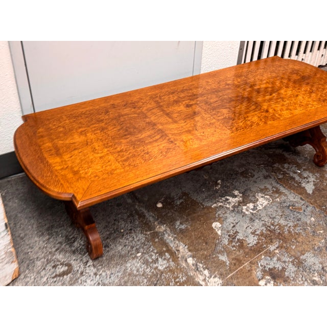 Brown Vintage Spanish Revival Carved Wood Coffee Table For Sale - Image 8 of 12