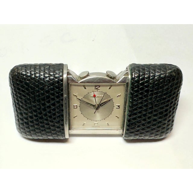Mid-Century Modern Movado Ermeto Travel Alarm Clock For Sale - Image 3 of 12