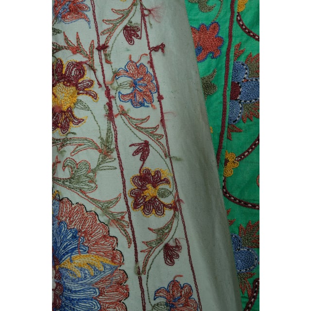 1960s Suzani Silk Wall Hanging For Sale - Image 9 of 11
