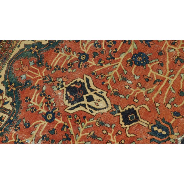 Authentic Antique Hand Knotted Persian Sarouk Farahan Rug - 8'8"x 11'6" For Sale In Los Angeles - Image 6 of 13