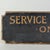 American Unique Vintage Wooden Sign Announcing "Service Entrance Only" With Scalloped Design For Sale - Image 3 of 12