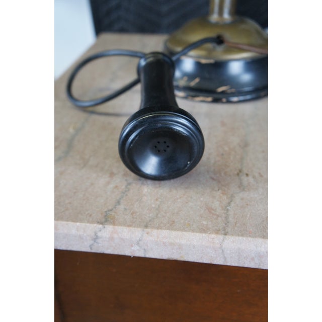 Early 20th Century 1904 Antique Western Electric Converted Brass Candlestick Telephone Lamp For Sale - Image 5 of 12