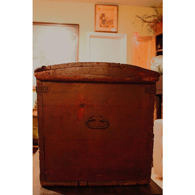 Mid 19th Century 19th Century Antique European Dutch Hand-Painted Dome Top Chest For Sale - Image 5 of 14
