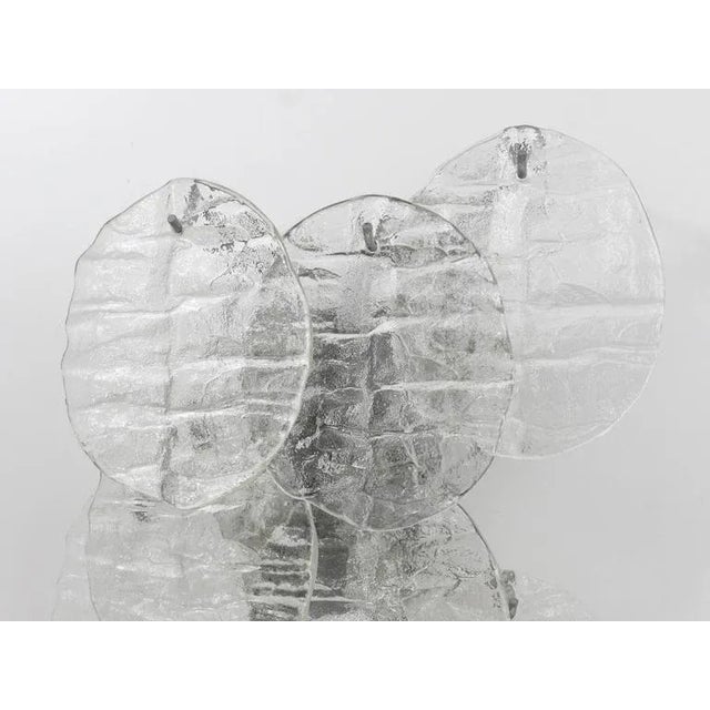 Silver Blatt Ice Glass Disc Sconce by J. T. Kalmar for Kalmar, Austria, 1960s For Sale - Image 8 of 11
