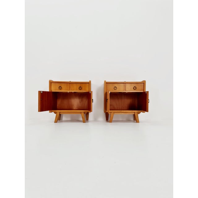 Mid-Century German Ash and Teak Nightstands from WK Möbel, 1960s, Set of 2 For Sale - Image 4 of 11
