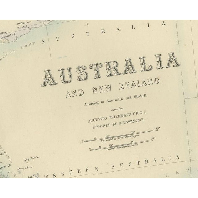 Antique Map of Australia and New Zealand with Mount Alexander Inset, 1860 For Sale - Image 4 of 8